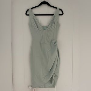 Mint Green Corset Midi Dress